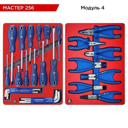 Цена на МАСТАК (52-05256G) Набор инструментов 256 предметов, "МАСТЕР 256", в серой тележке