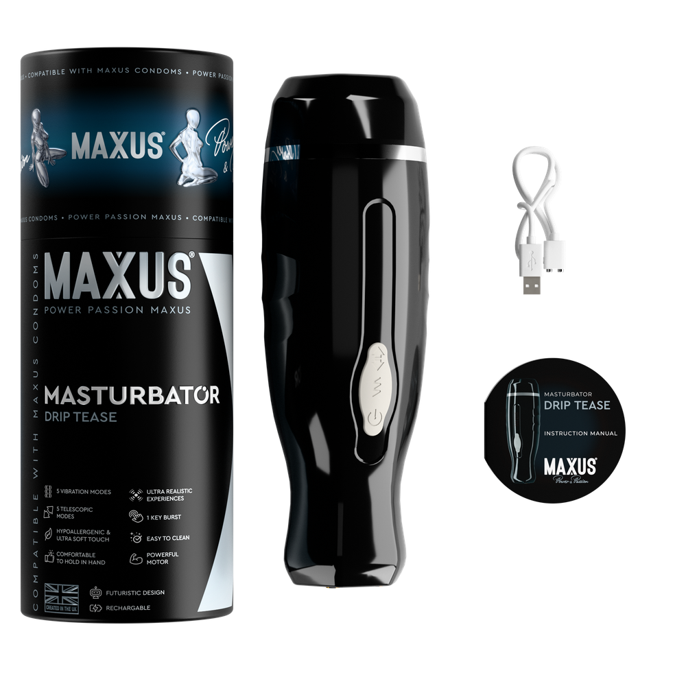 Мастурбатор Maxus Drip Tease (Дрип Тиз) с вибрацией и телескопическим режимом