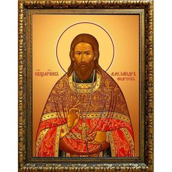 Александр Андреев священномученик пресвитер. Икона на холсте.