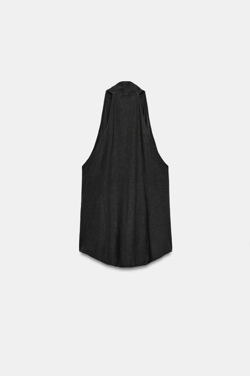 ZARA ЛЬНЯНОЙ ТОП НА ЗАПÁХЕ — ZW COLLECTION, АНТРАЦИТОВО-СЕРЫЙ