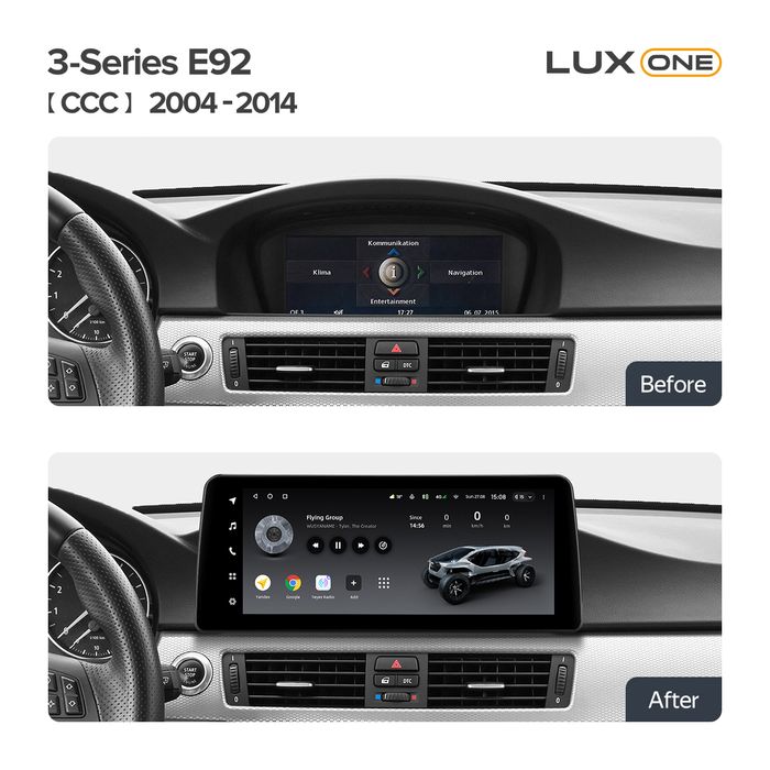 Магнитола для BMW 3-серия E90 2005-2009 ССС - Teyes LUX ONE монитор 12.3" на Android 10, Быстрая, CarPlay, 4G SIM-слот