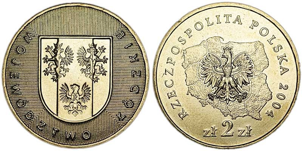 Польша 2 злотых, 2004 Лодзинское воеводство aUNC