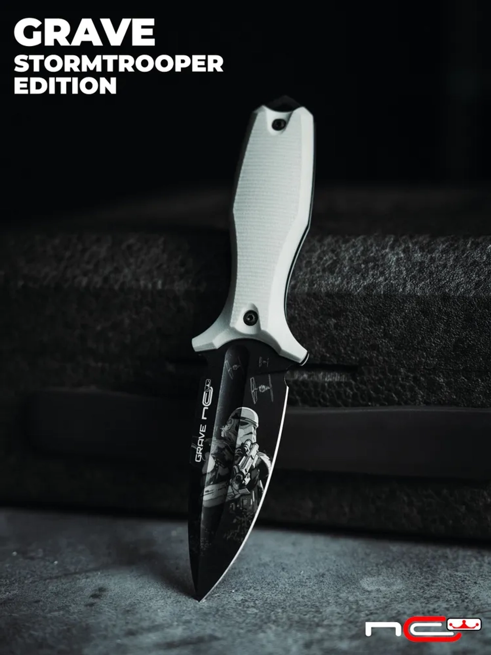 Нож NC Custom GRAVE LE Stormtrooper (AUS-10 BSW, G10 White)