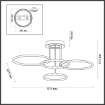 Люстра потолочная LED 96W 3000-6000K с пультом ДУ 4546Лм 220V Ursula