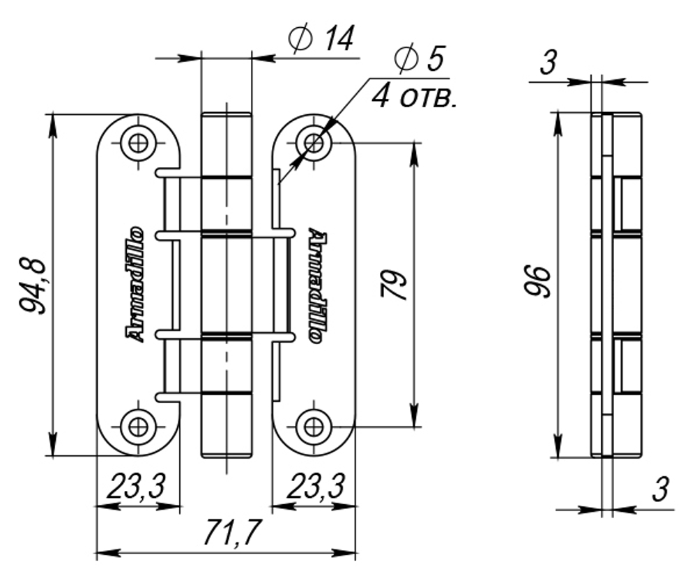 Петля универсальная OPTIMUM Mini SC Мат. хром