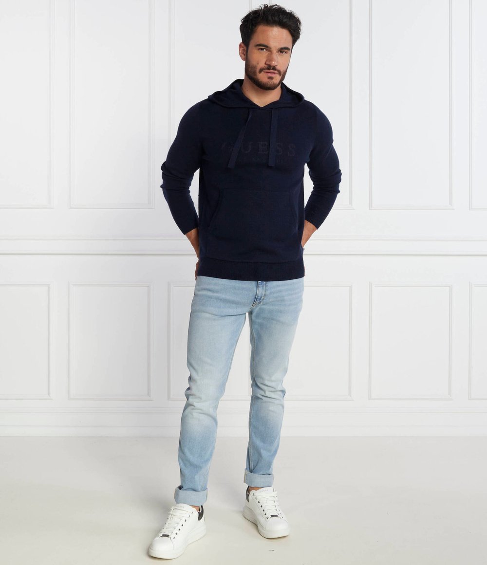 Худи ALVIN LS HOODIE LOGO SWTR GUESS - темно-синий(M3BR19 Z38V2)