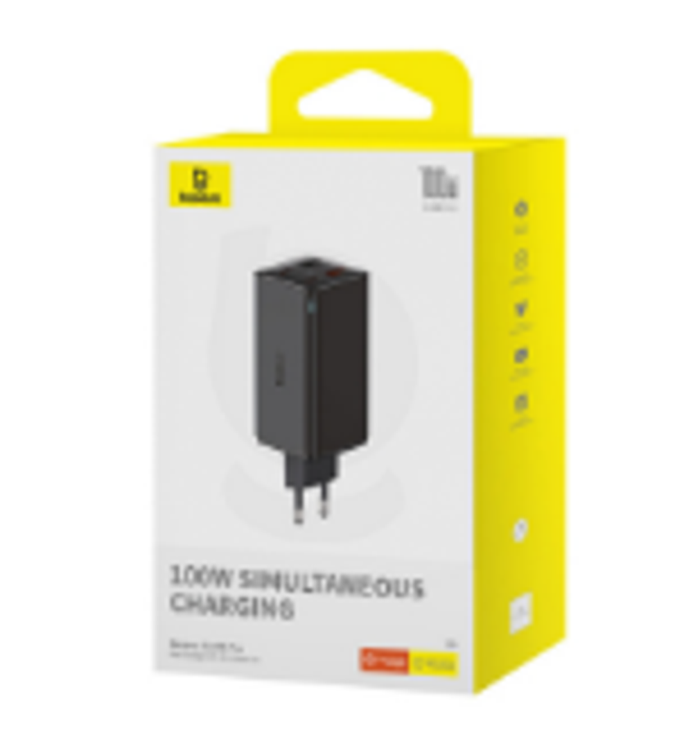 Сетевое зар. устр. Baseus GaN6Pro Fast Charger 2USB/2C 100W кабель T-C на T-C P10162705112-00 черное