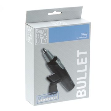 Машинка для стрижки в носу и ушах DEWAL BEAUTY Bullet, 2 ножевых блока, работает от батарейки AA