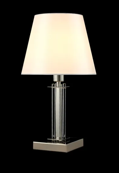 Интерьерная настольная лампа Nicolas NICOLAS LG1 NICKEL/WHITE Crystal Lux