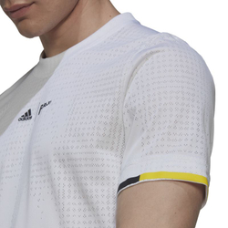 Мужская теннисная футболка Adidas London Freelift T-Shirt - white/impact yellow