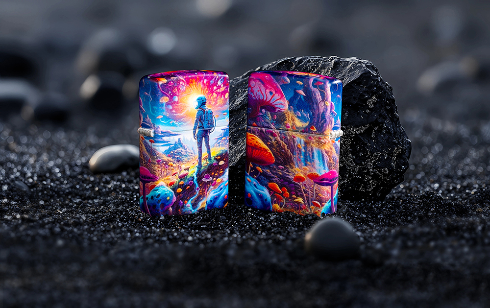 Зажигалка ZIPPO Mushroom Forest Design с покрытием 540 Matte, латунь/сталь, разноцветная, матовая, 3