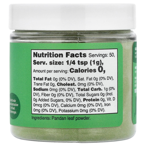 Nutricost, Nutricolor™, листья зеленого пандана, 50 г (1,8 унции)