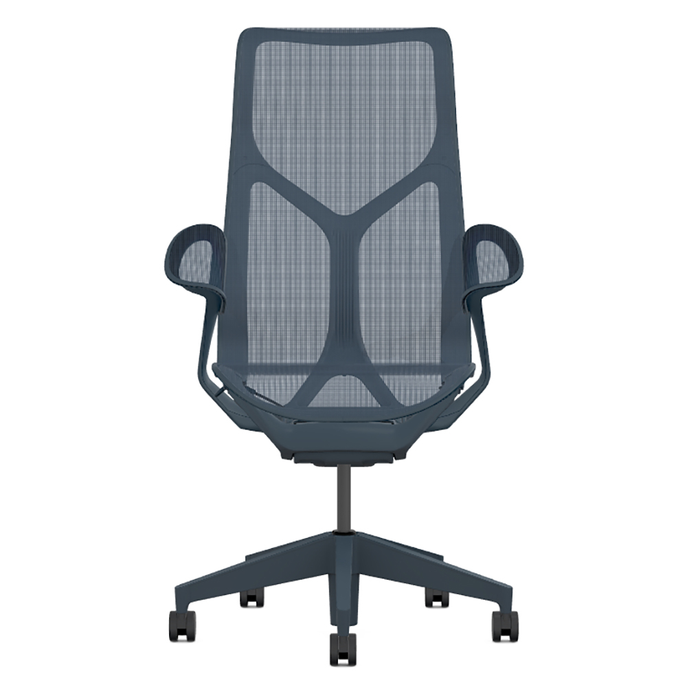 Кресло Herman Miller Cosm, высокая спинка, цвет Nightfall, подлокотники «лепестки» (Leaf)
