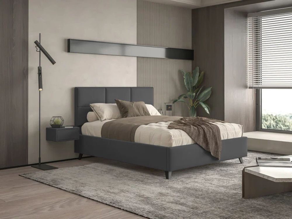 Кровать 1600 Индиго М/велюр графит Классик ППМ+мех.под.1000Н+орт.1600