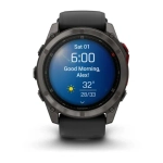 Garmin Fenix 8 PRO 51мм MicroLED Sapphire Carbon Gray DLC Titanium with Black/Pebble Gray Silicone Band