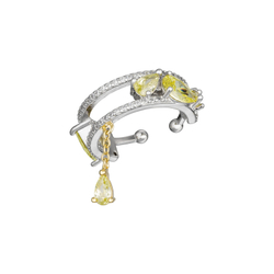 Кафф большой  с желтыми фианитами — Caviar Jewellery, серебро