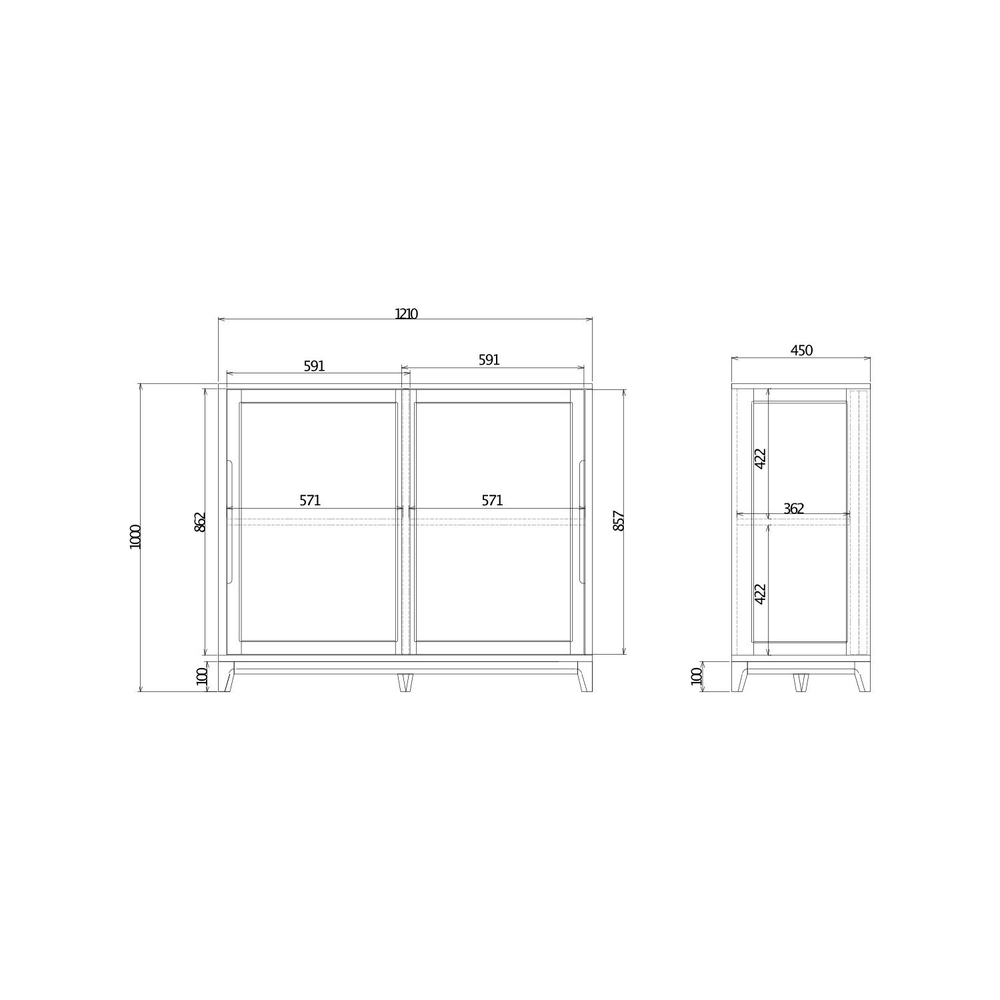 Низкая витрина Case CS160