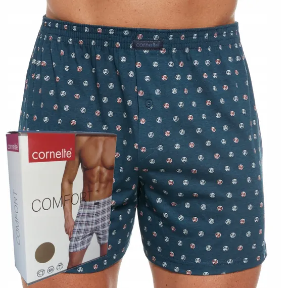 Трусы мужские семейные для больших мужчин Cornette Comfort тёмно-зелёный орнамент 008/265