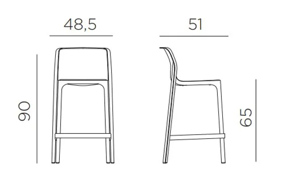 Полубарный стул Net Stool Mini 65 см ментоловый