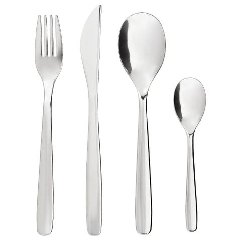 Набор столовых приборов на 4 персоны IKEA MOPSIG, Нержавеющая сталь, 16 шт