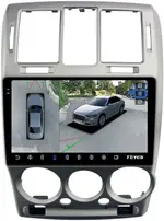Магнитола для Hyundai Getz 2002-2011 (рамка большая серебро) - Teyes CC3-2K-360 монитор 9.5" 2K QLED на Android 10, Быстрая, CarPlay, 4G SIM-слот, 4 камеры в комплекте