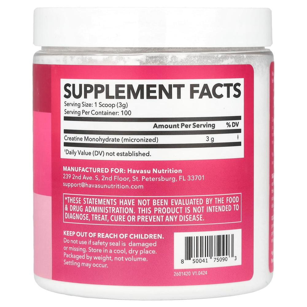 Havasu Nutrition, Креатин в порошке для женщин, без добавок, 300 г (10,6 унции)