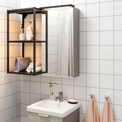 IKEA SILVERGLANS  (ИКЕА СИЛВЕРГЛАНС)  -  Светодиодная подсветка для ванной - с регулировкой яркости, антрацит 40 см
