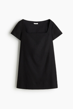 Платье из смеси со льном — квадратный вырез - H&M