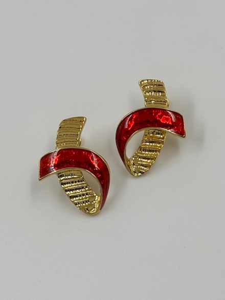 Клипсы с красной эмалью
