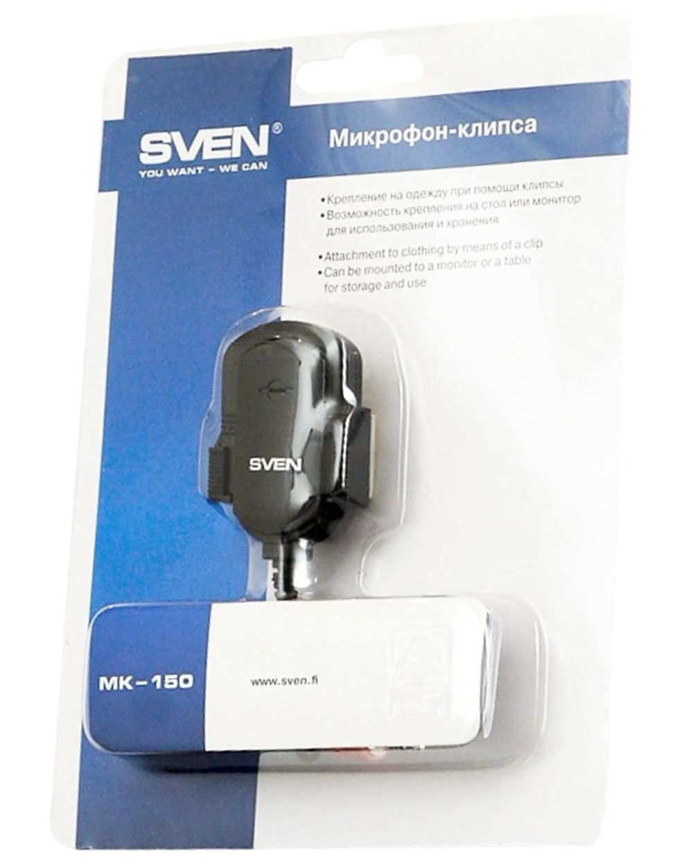 Микрофон петличный SVEN MK-150 3.5AUX черный