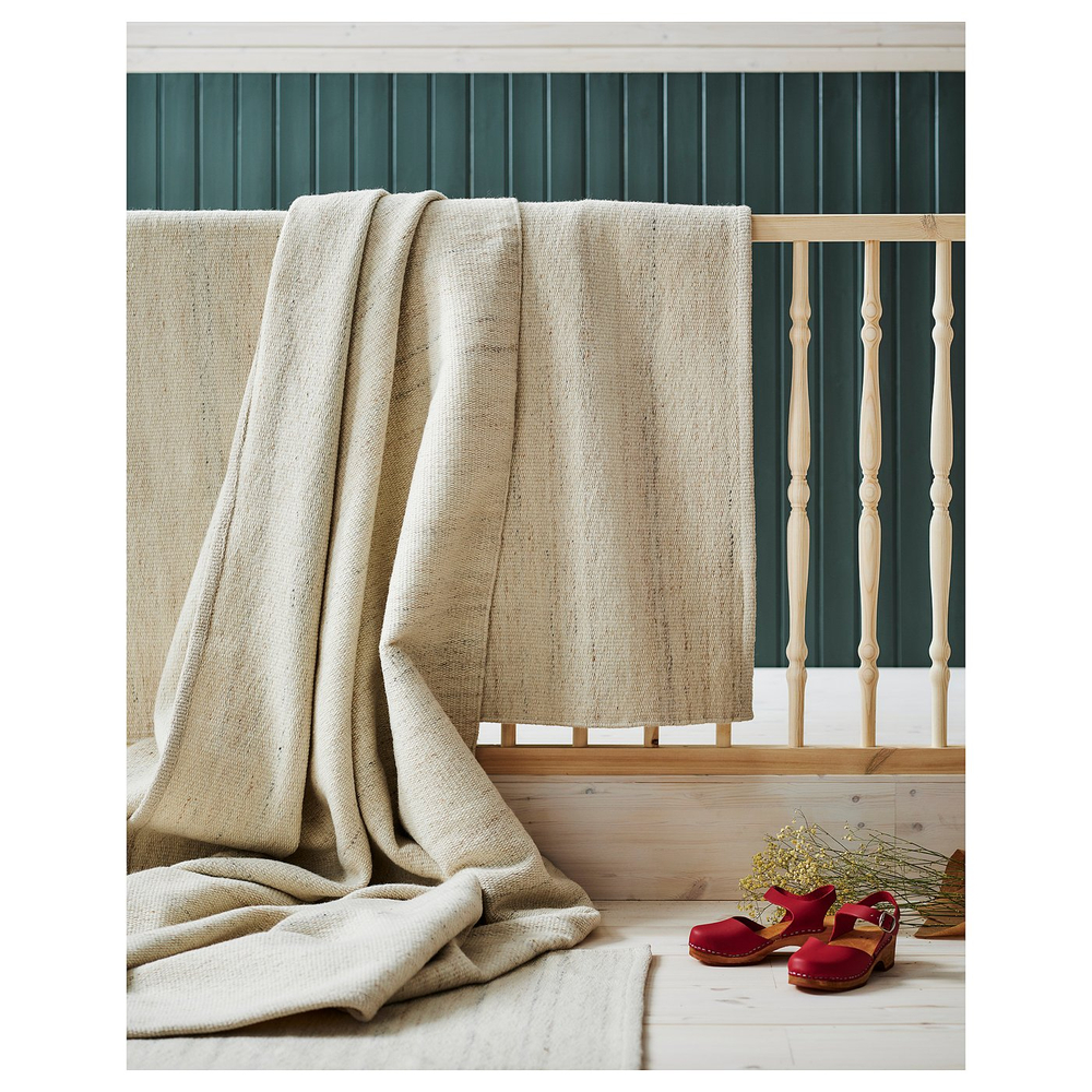 IKEA TIDTABELL  (ИКЕА ТИДТАБЕЛЛ)  -  Ковёр безворсовый - бежевый 80х150 см