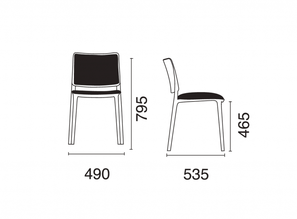 Стул пластиковый с обивкой Papatya Joy-S Soft Seat & Back