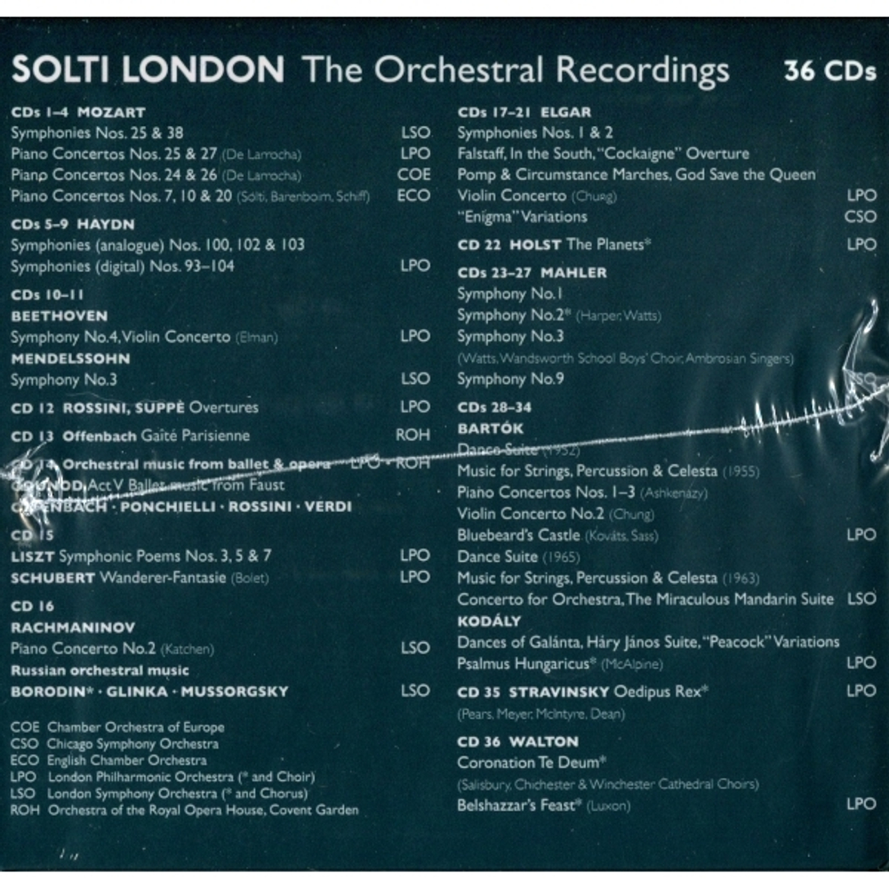 Sir Georg Solti / Solti in London. The Orchestral Recordings (Box Set)(36CD)