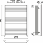 Полотенцесушитель Royal Thermo Casa П18 500х1000 белый