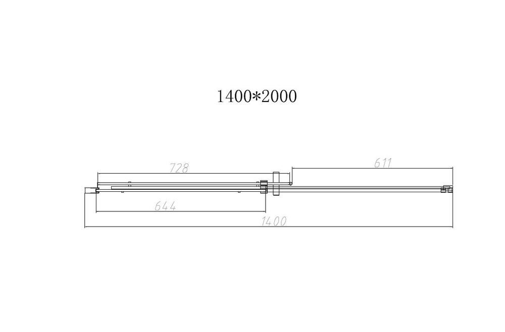 Душевая дверь Vincea Дайс (Dice) VDS-4D140CL, 1400, хром, стекло прозрачное
