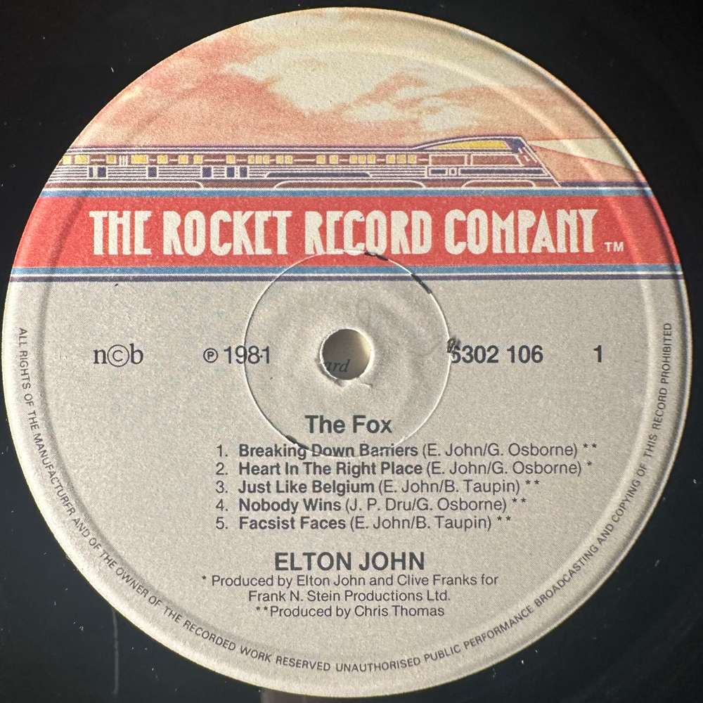 Elton John ‎– The Fox (Скандинавия 1981г.)