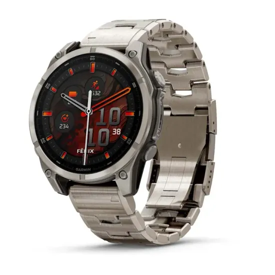 Мультиспортивные GPS часы Garmin Fenix 8 (47 mm) AMOLED, Sapphire Bare Titanium, Graphite with Titanium Band 010-02904-40