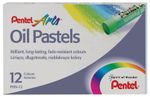 Пастель масляная художественная PENTEL "Oil Pastels", 12 цветов, круглое сечение, картонная упаковка, PHN4-12