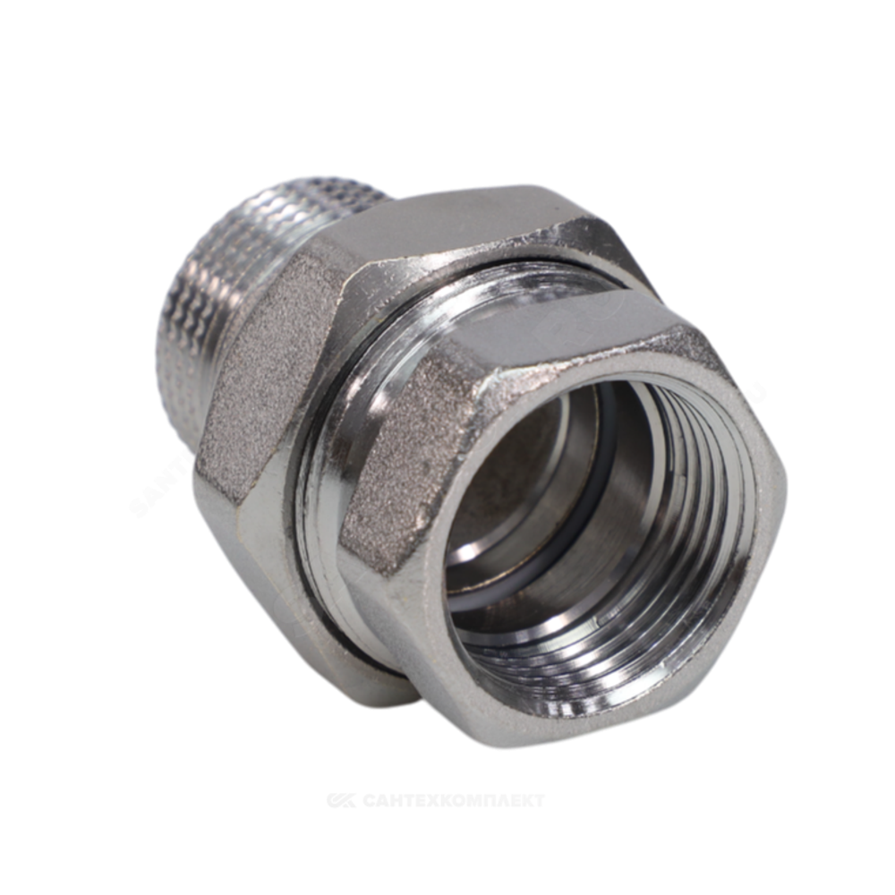Соединитель латунь хром американка Ду 25 (1") прямой ВР/НР R18 Giacomini R18X005