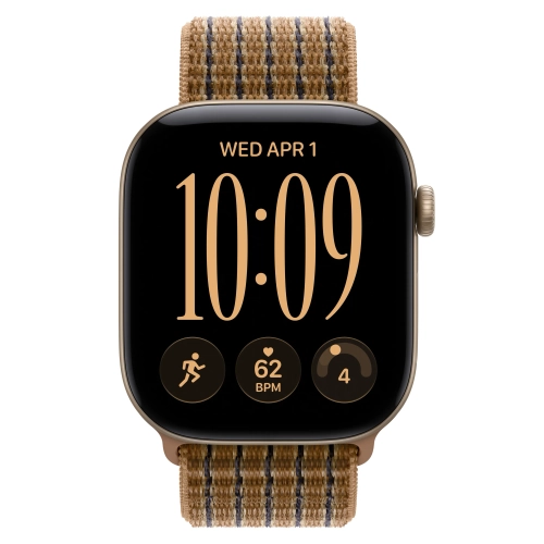 Умные часы Apple Watch Series 12 GPS, 46mm, Light Gold Aluminum Case with Light Umber Plaid Sport Loop