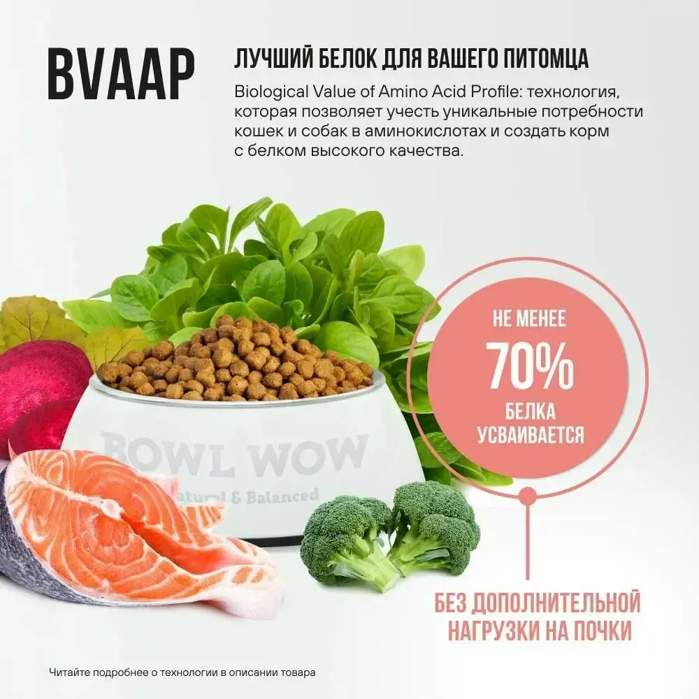 Сухой корм BOWL WOW для стерилизованных кошек с лососем, белой рыбой и брокколи