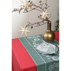 Дорожка на стол 53x150 Tkano New Year Essential Ледяные узоры зеленая