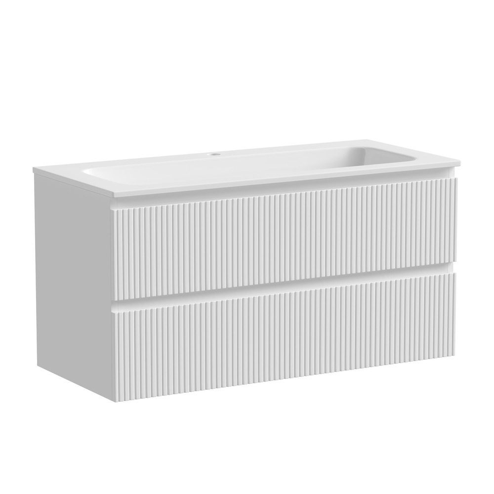 Тумба подвесная Sancos Snob T, Bianco 995х445х500, под столешницу с отверстием под смеситель, цвет Kreman, арт. SNT100W