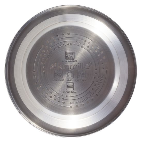 Чайник 2,5 л. из нержавеющей стали со свистком Kamille KM-1096 (черный матовый)