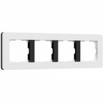 Рамка на 4 поста Werkel Split (белый/черный, soft-touch) W0043068