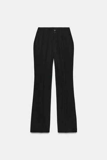 ZARA БРЮКИ FLARED, ЧЕРНЫЙ