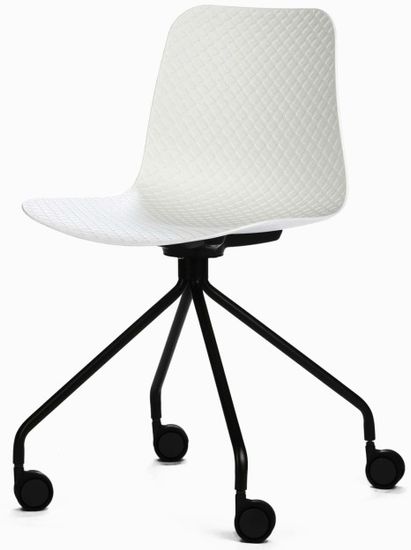 Стул Glide на колесиках цвет белый/черный