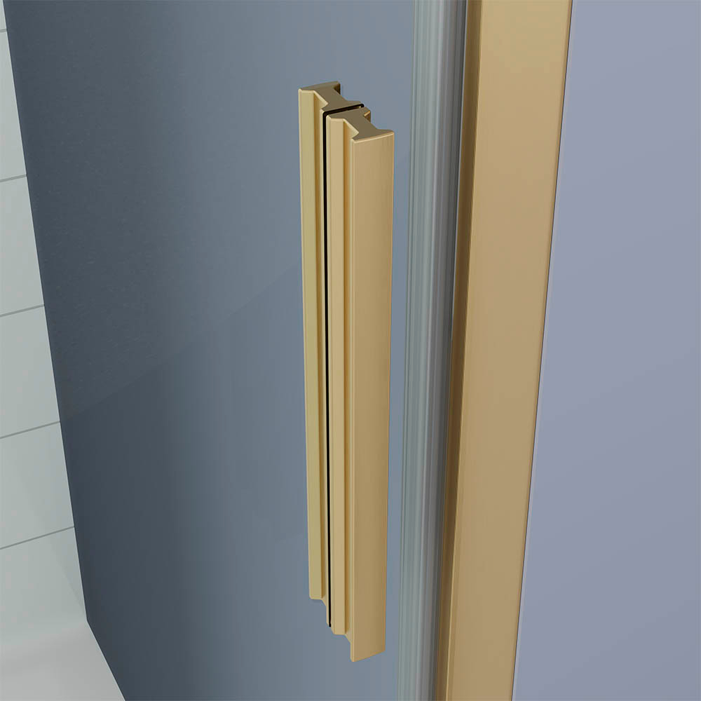 Душевая дверь Veconi Ottimo P20 G, 1100x1900, золото брашинг, стекло матовое