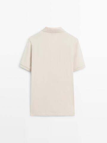 Massimo Dutti Поло из рельефного хлопка, дымчатый