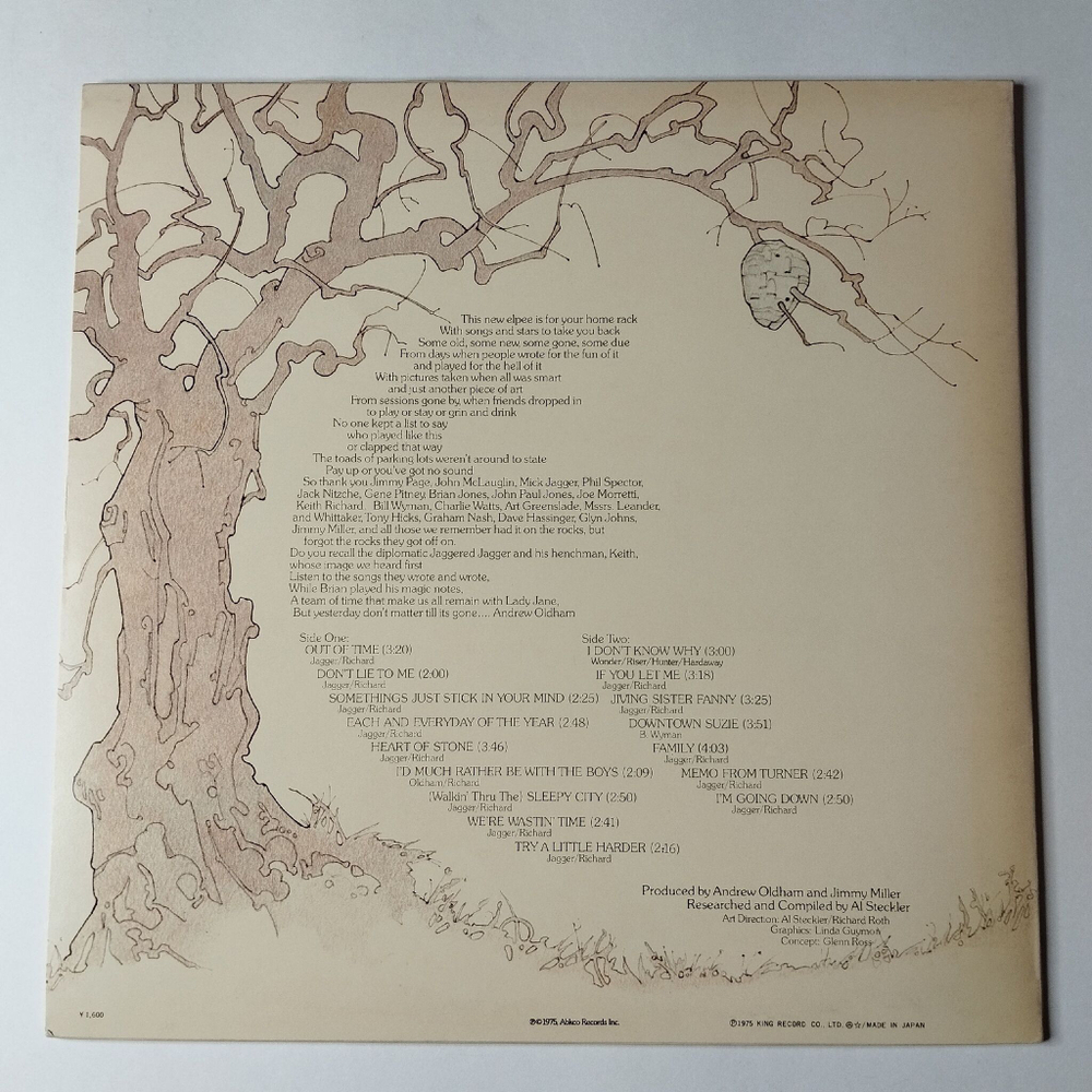 Винтажная виниловая пластинка LP The Rolling Stones Metamorphosis (Japan 1980) (No Obi) Heart Of Stone
